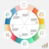 Abstract elements Infographic circle ring shape data vector Template Process concept Step for strategy business and information education