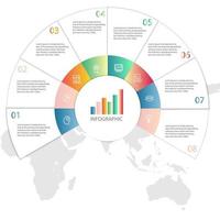 Abstract elements Infographic circle ring shape data vector Template Process concept Step for strategy and information education