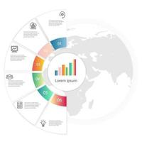 Abstract elements Infographic circle ring shape data vector Template Process concept Step for strategy and information education