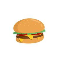 ilustración de hamburguesa aislada sobre fondo blanco. vector
