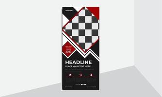 negocio moderno roll up pull up banner standee diseño vector plantilla