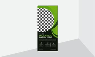 negocio moderno roll up pull up banner standee diseño vector plantilla