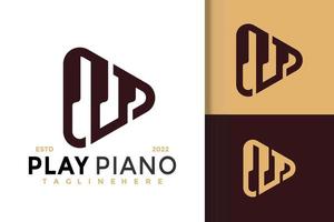 Play Piano Media Logo Design, Brand Identity logos vector, modern logo, Logo Designs Vector Illustration Template