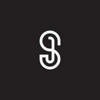 Initial letter SJ or JS monogram logo template. vector