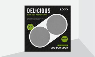 Food Special and Delicious food Social Media Poster and banner template vector