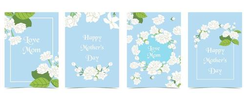 mother's day invitation with jasmine vector