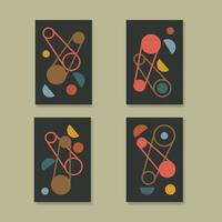 Set of 4 abstract geometric art posters vector illustration