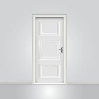 Closed white door design vector illustration