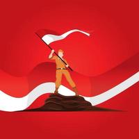 diseño de ilustración del día de la independencia de indonesia vector