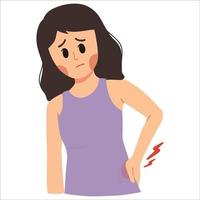 woman having a back pain illustration vector