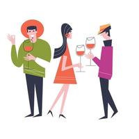 fiesta del vino beaujolais nouveau. ilustración vectorial, un conjunto de elementos de diseño para una fiesta del vino. vector