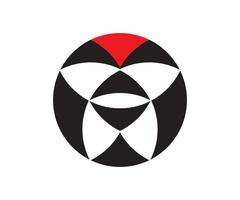 Circle logo withe black and red color vector