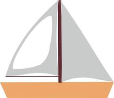 Sailing yacht. Sailing boat. Vector Illustration in cartoon style isolated on white background