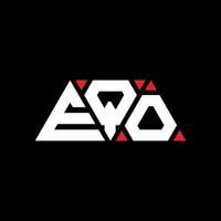 EQO triangle letter logo design with triangle shape. EQO triangle logo design monogram. EQO triangle vector logo template with red color. EQO triangular logo Simple, Elegant, and Luxurious Logo. EQO