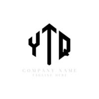 YTQ letter logo design with polygon shape. YTQ polygon and cube shape logo design. YTQ hexagon vector logo template white and black colors. YTQ monogram, business and real estate logo.