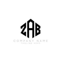 ZAB letter logo design with polygon shape. ZAB polygon logo monogram. ZAB cube logo design. ZAB hexagon vector logo template white and black colors. ZAB monogram, ZAB business and real estate logo.