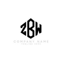 diseño de logotipo de letra zbw con forma de polígono. Diseño de logotipo en forma de cubo y polígono zbw. zbw hexágono vector logo plantilla colores blanco y negro. Monograma zbw, logotipo empresarial y inmobiliario.