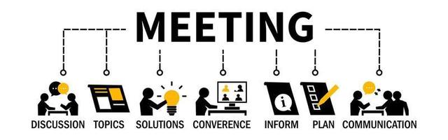 Meeting Peoples illustration banner with icons vector