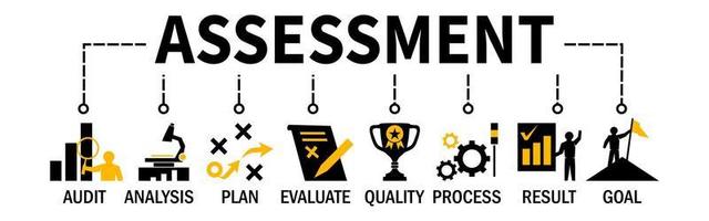 Assessment Banner Vector Illustration with icons