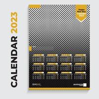 Minimal Modern Corporate Business Yellow Wall Calendar 2023 Design Template Free Download vector