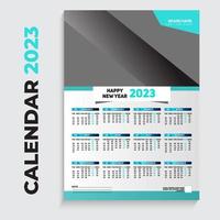 plantilla de diseño de calendario de pared azul de negocios corporativos modernos 2023 descarga gratuita vector