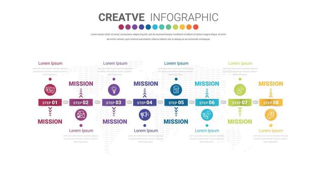 Infographics element design for 8 option, can be used for Business concept vector