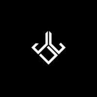JUL letter logo design on black background. JUL creative initials letter logo concept. JUL letter design. vector
