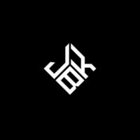 diseño de logotipo de letra jbk sobre fondo negro. concepto de logotipo de letra de iniciales creativas jbk. diseño de letras jbk. vector