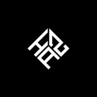 HAZ letter logo design on black background. HAZ creative initials letter logo concept. HAZ letter design. vector