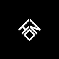 HON letter logo design on black background. HON creative initials letter logo concept. HON letter design. vector