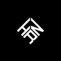 diseño del logotipo de la letra hrn sobre fondo negro. concepto de logotipo de letra de iniciales creativas hrn. diseño de letras hrn. vector