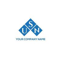 USN letter logo design on white background. USN creative initials letter logo concept. USN letter design. vector