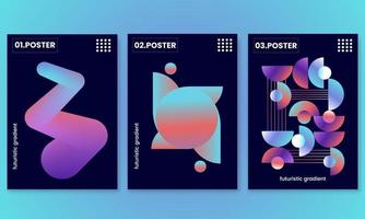 Set of vector, abstract, trendy, futuristic gradient illustrations.background for the cover of magazine about dreams, future design, fancy, crazy electronic music poster.Modern club party flyer. vector