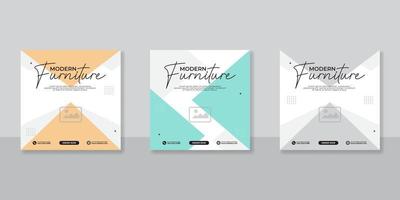 Modern furniture sale banner for  social media post template vector