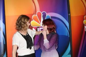 LOS ANGELES, JAN 13 - Jenna Fischer, Megan Mullally at the NBCUniversal TCA Press Day Winter 2016 at the Langham Huntington Hotel on January 13, 2016 in Pasadena, CA photo