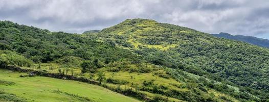 Beautiful grassland, prairie in Taoyuan Valley, Caoling Mountain Trail passes over the peak of Mt. Wankengtou in Taiwan. photo