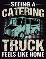 Seeing a catering truck vector