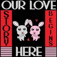 Our love story begins here vector