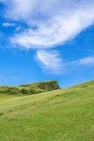 Beautiful grassland, prairie in Taoyuan Valley, Caoling Mountain Trail passes over the peak of Mt. Wankengtou in Taiwan. photo