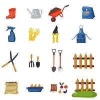 Garden tool vector gardening equipment