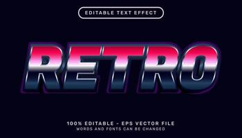 retro 3d text effect and editable text effect with light retro color vector