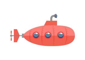 Colored Submarine Clipart Vector Illustration Isolated On White Background