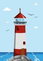 Clipart Lighthouse In Flat Style Vector Illustration