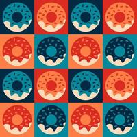 Seamless background with donuts, modern flat style vector