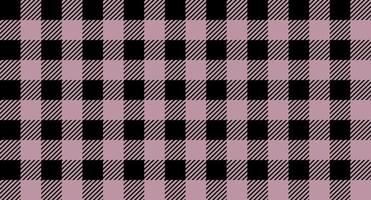Fondo vectorial de patrón a cuadros rosa y negro, textura de tela de tartán vector