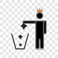 Throwing trash. Tidy king icon symbol on white background. vector icon