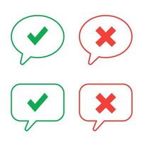 Speech bubbles . Feedback icons vector design. Good and Bad Review.