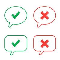 Speech bubbles . Feedback icons vector design. Good and Bad Review.