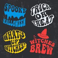 Halloween typography set for t-shirt stamp, tee print, applique, badge, label clothing, or other printing products. Vector illustration.
