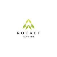 Rocket launch logo icon design template flat vector illustration